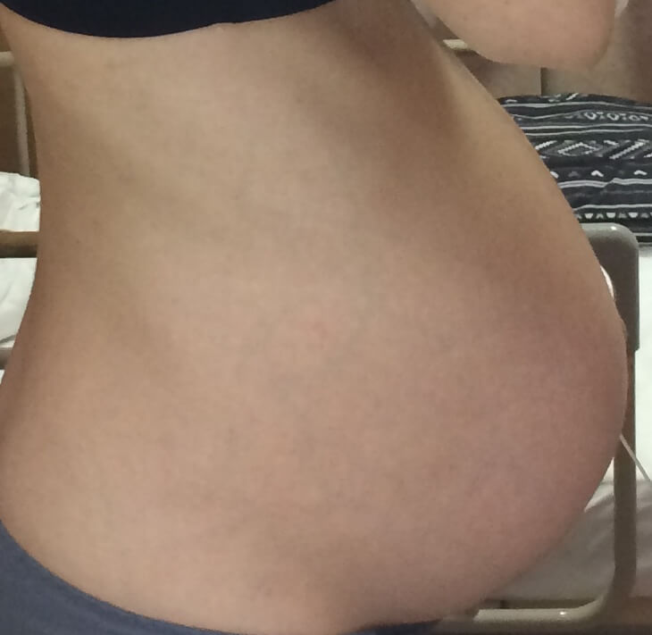 双子妊娠29週のお腹の大きさ写真